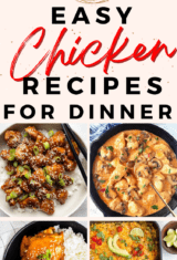 image collage showing some of the 70 easy chicken recipes for dinner that everyone can make