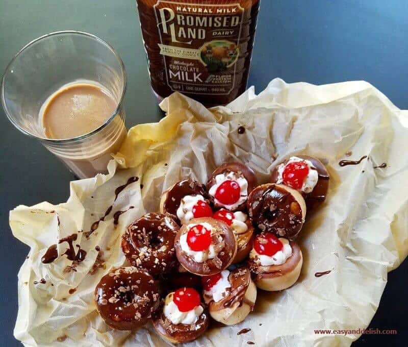 donuts and milk on a table