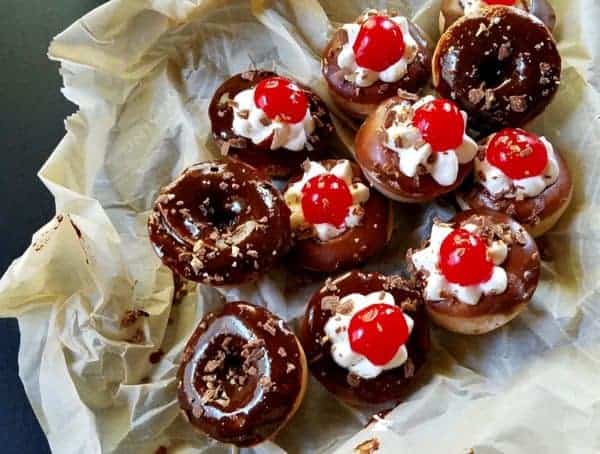 Black Forest Pancake Donuts — www.easyanddelish.com Black-forest-pancake-donuts