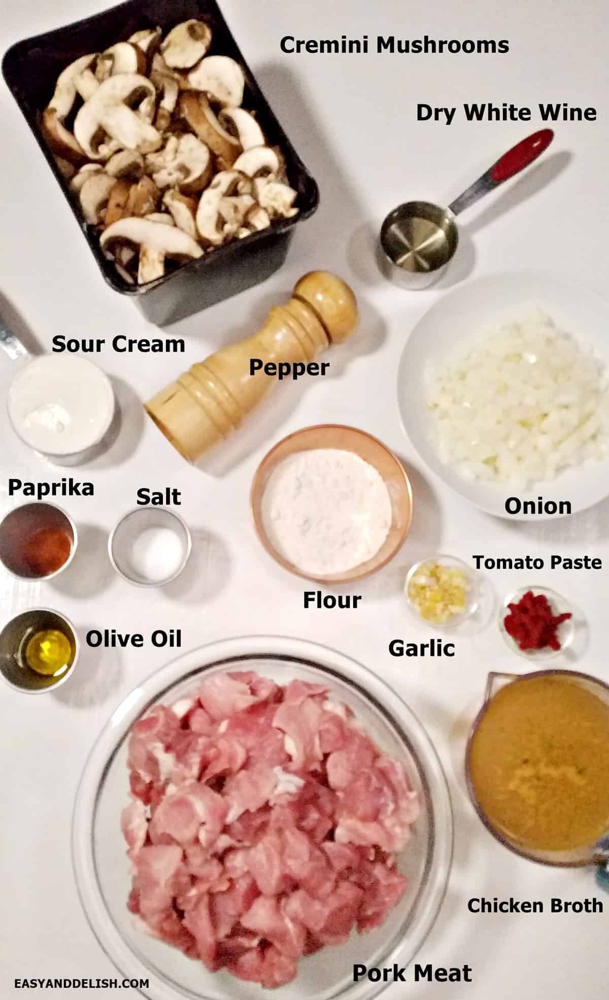 Ingredients on a table.