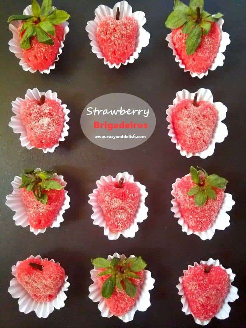 Strawberry candies in a platter