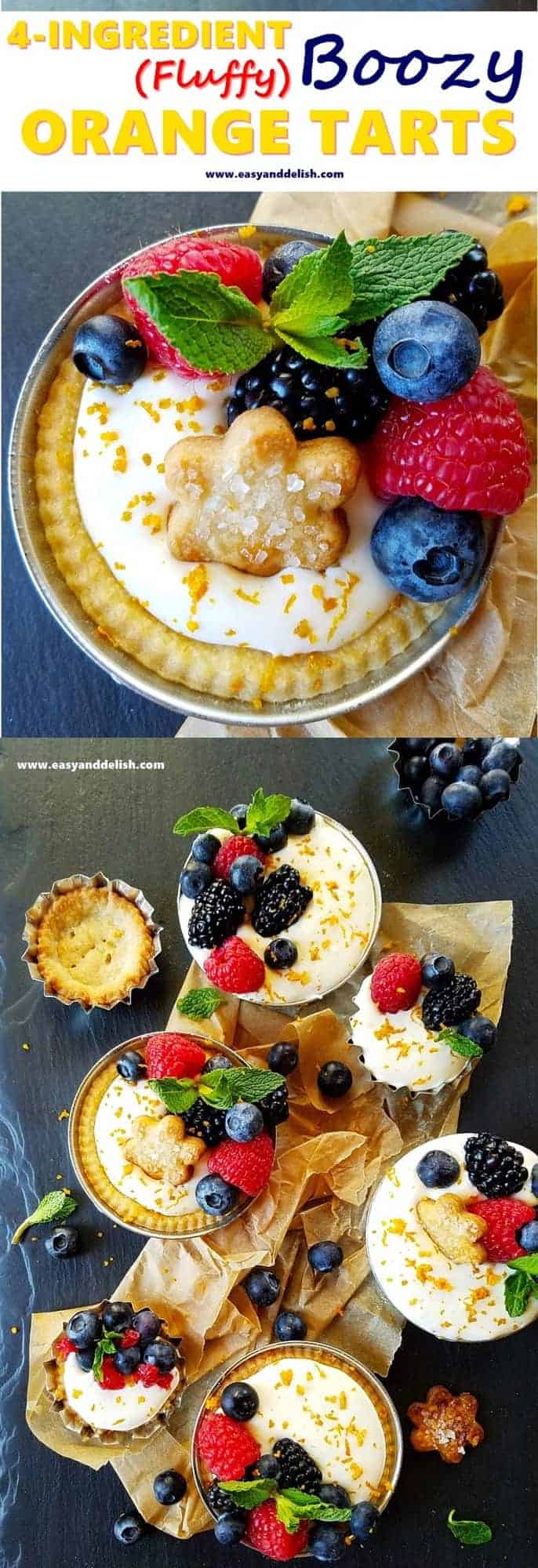 collage of orange tarts 