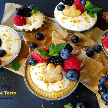 orange tarts over a table