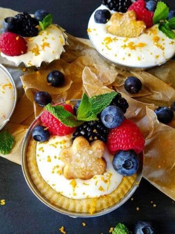 orange tarts over a table