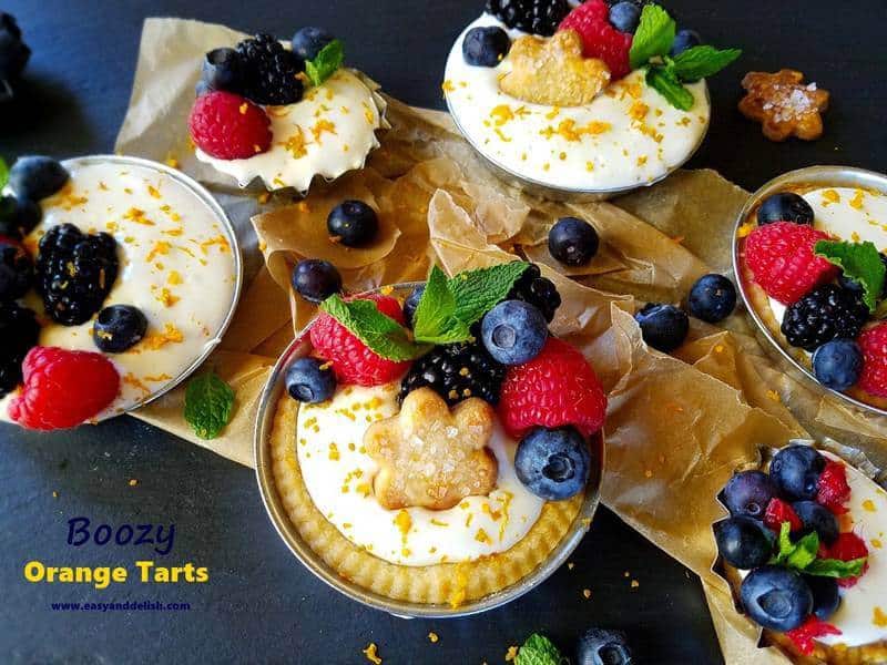 orange tarts over a table