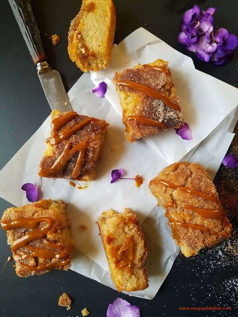 cake slices with a fork and knife