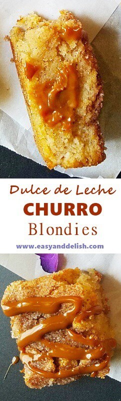 dulce de leche blondies -- collage