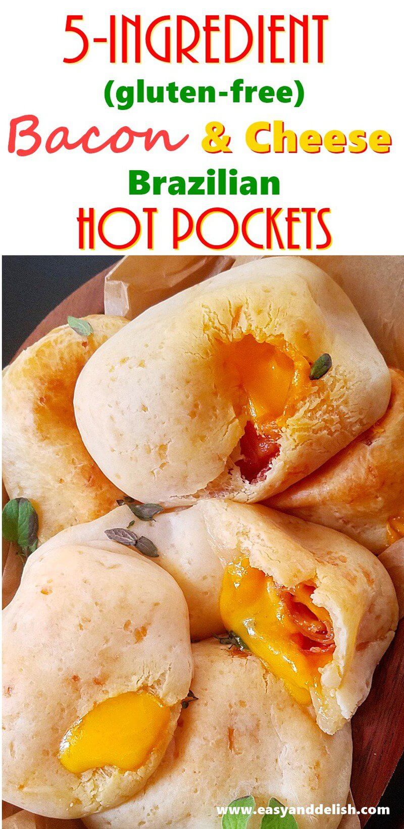 collage of bacon and cheese hot pockets for Pinterest