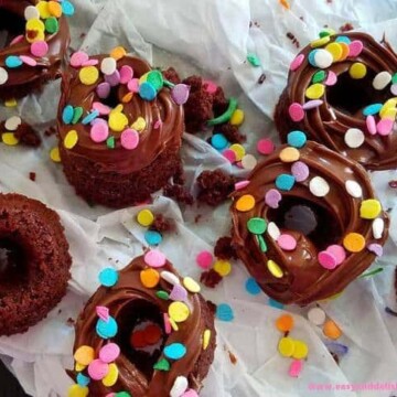 A close up of funfetti donuts