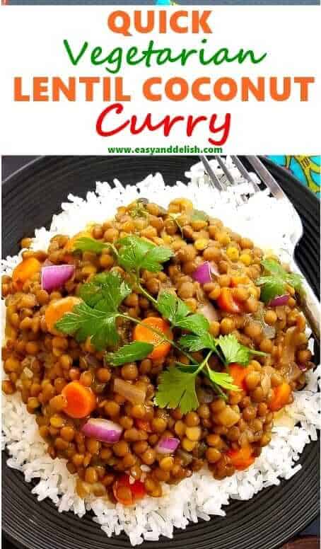 close up of easy lentil soup