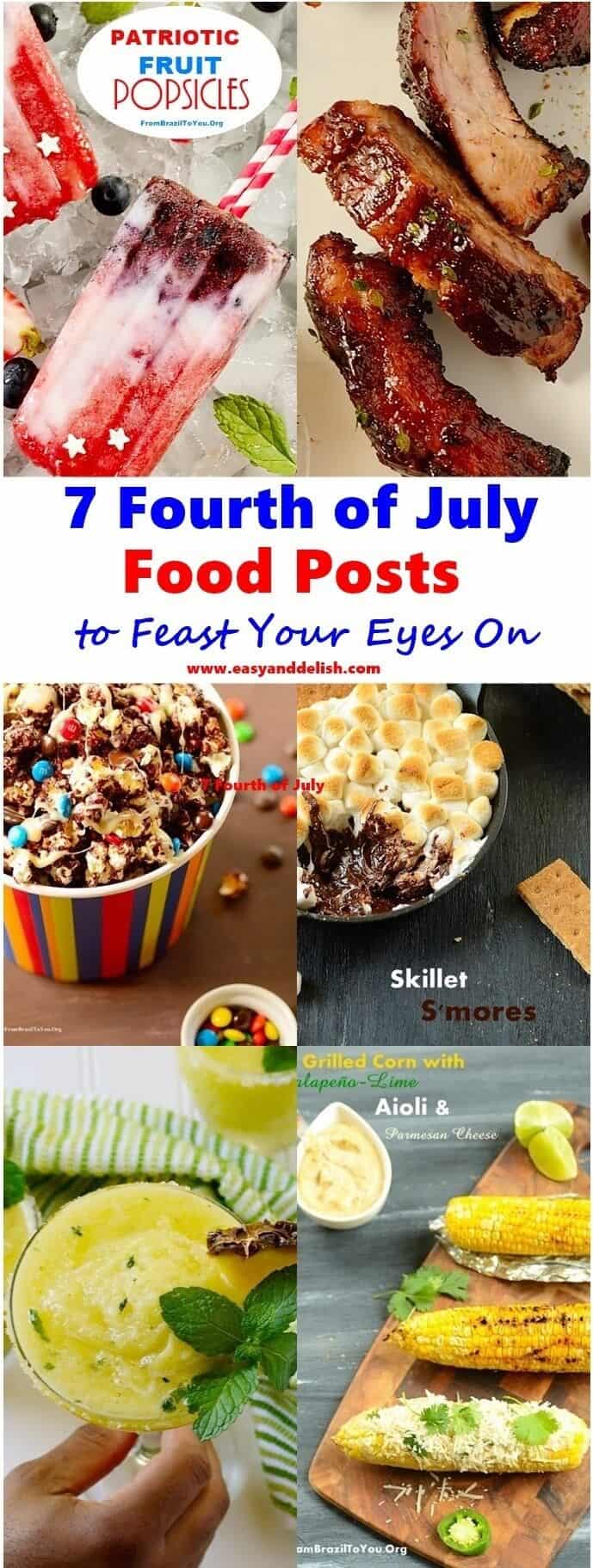 A bunch of different types of food for Independence Day