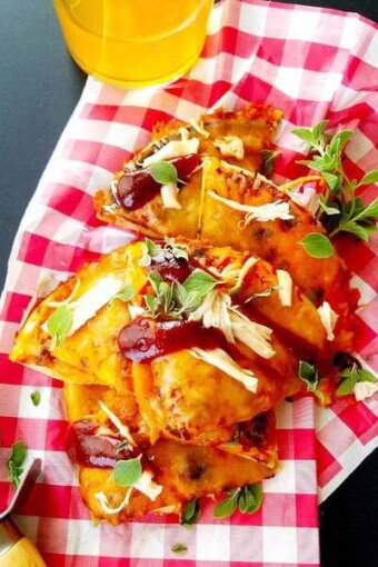 A close up of food on a table