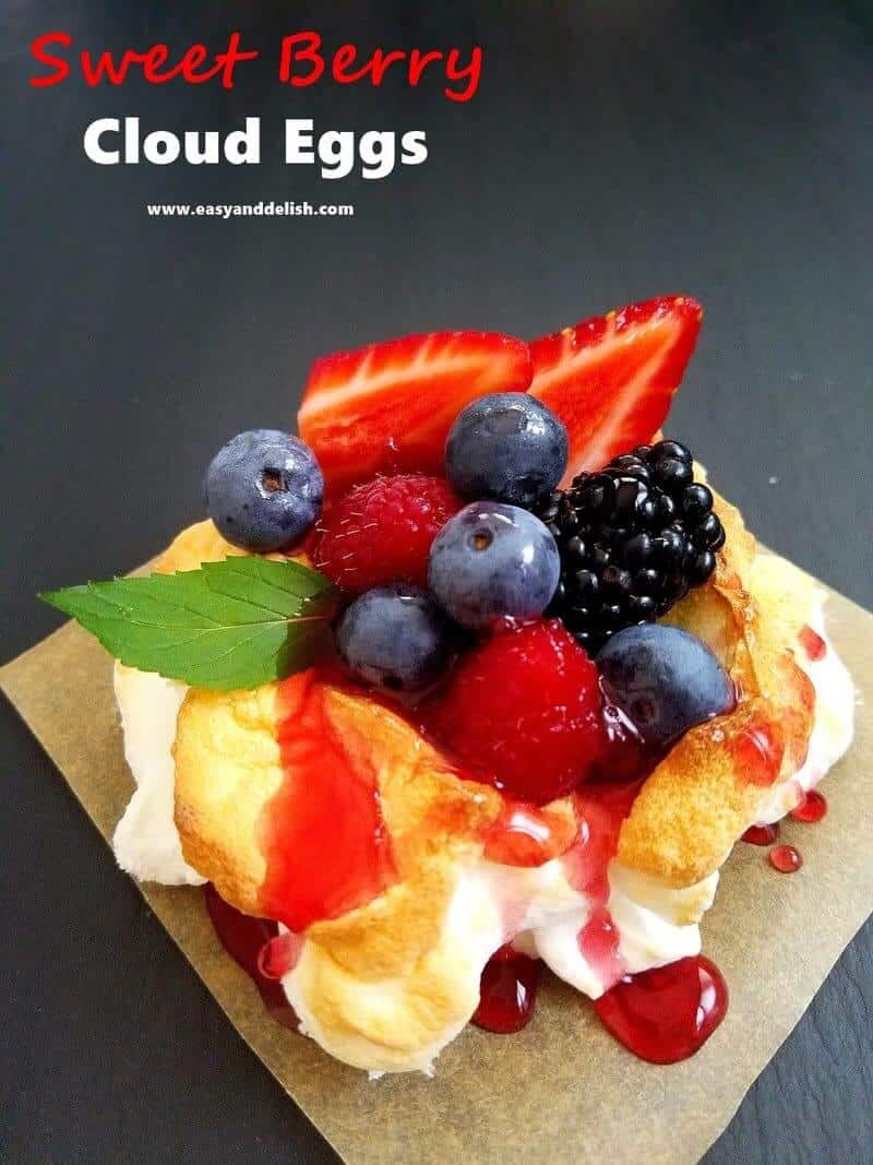 closeup image of berry cloud eggs