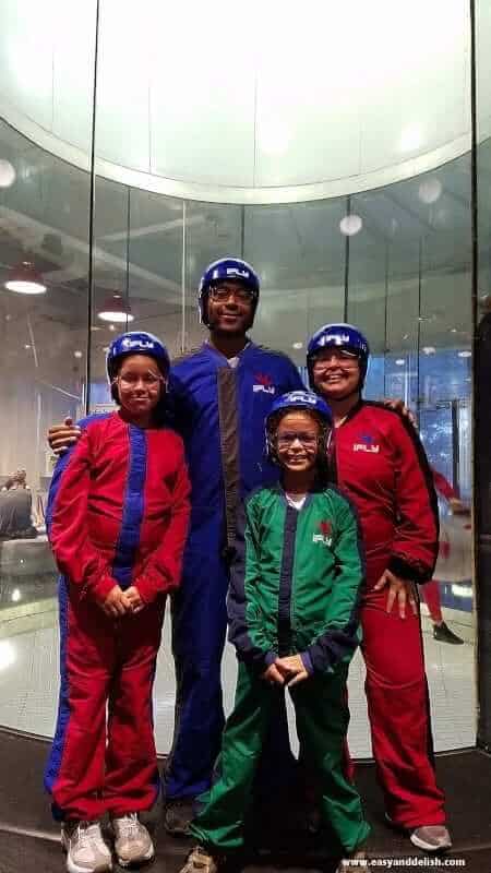 A group of people posing for the camera at iFly