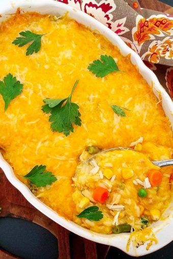 Chicken-Pot-Pie-Baked-Rice