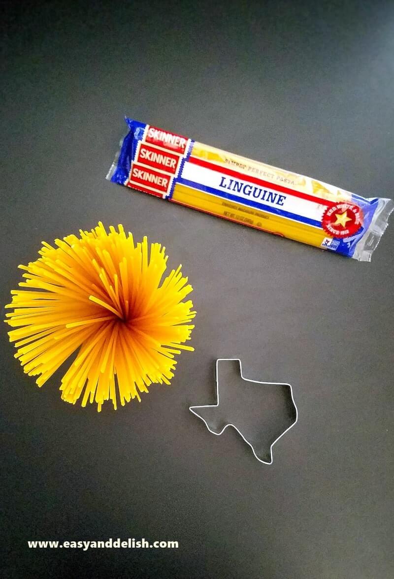 dry pastas with a Texas cookie cutter