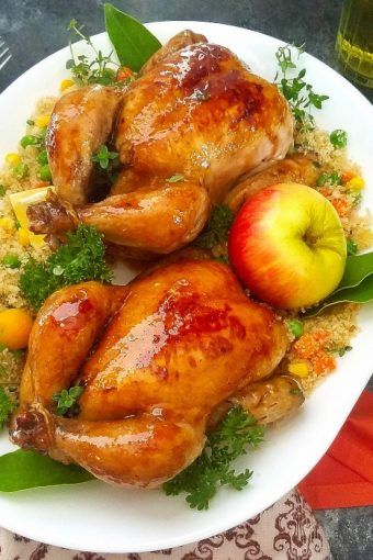 Apple-Glaze-Cornish-Hen, Toasted-herb-dressing