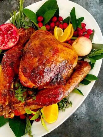 roast turkey on a platter