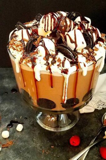Hot-chocolate-trifle, Pave-de-chocolate-quente