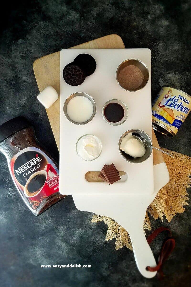 ingredients for hot chocolate trifle