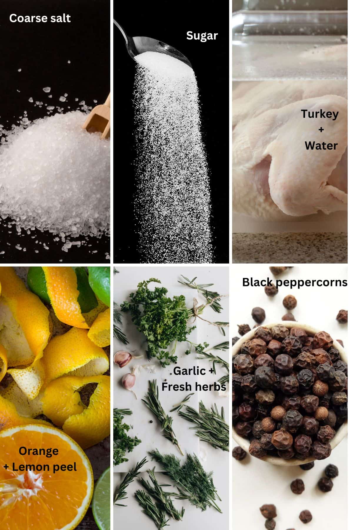 Ingredients of a wet brine.