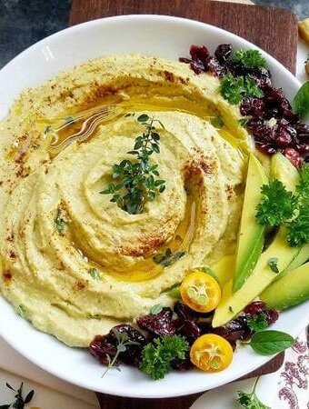 Avocado-cranberry-hummus, Dip, Spread