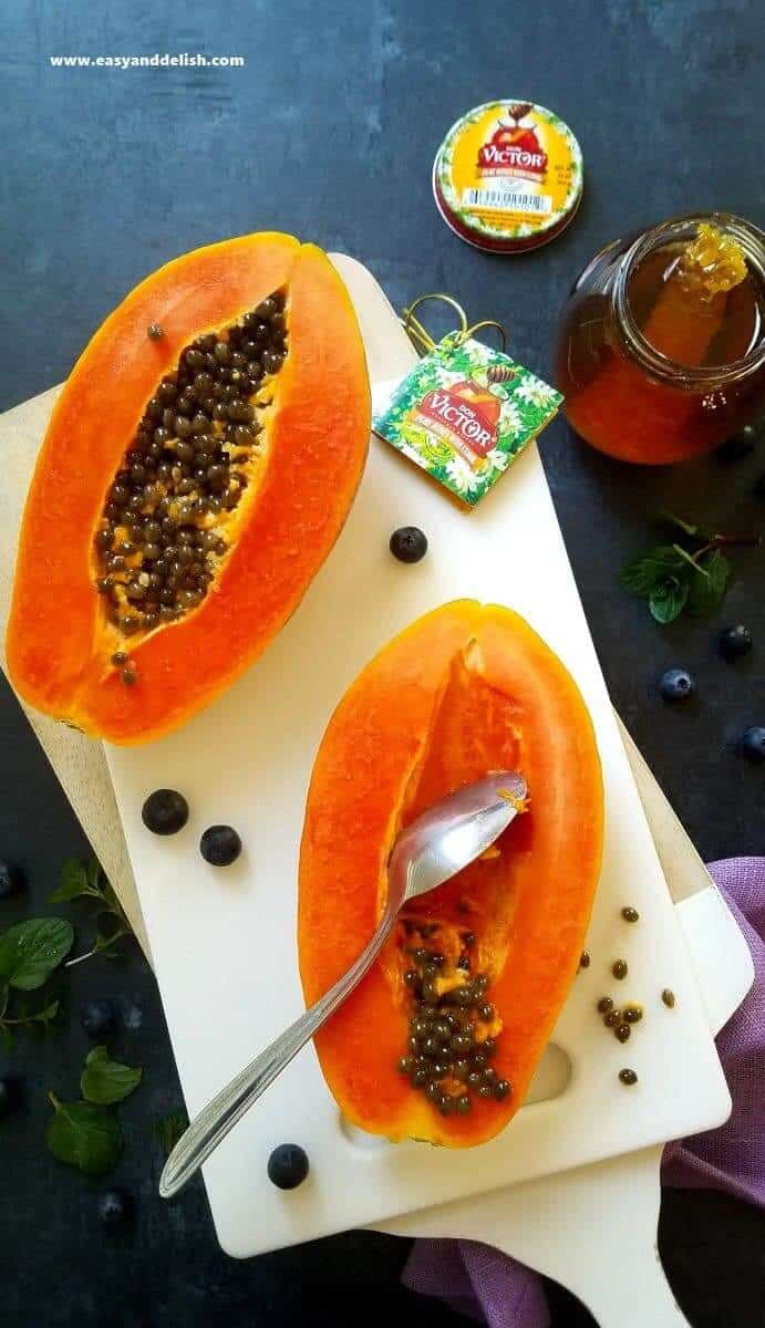 papaya halves