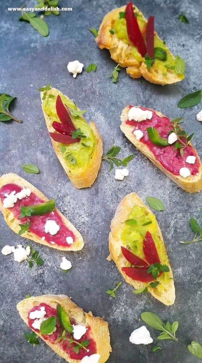 toasts with a spread of the dip