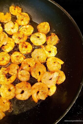spicy shrimp in a skillet