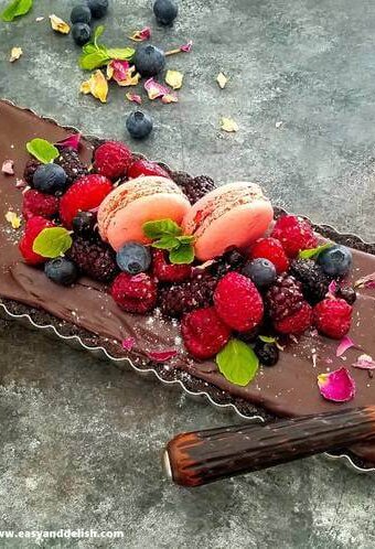 decorated chocolate tart