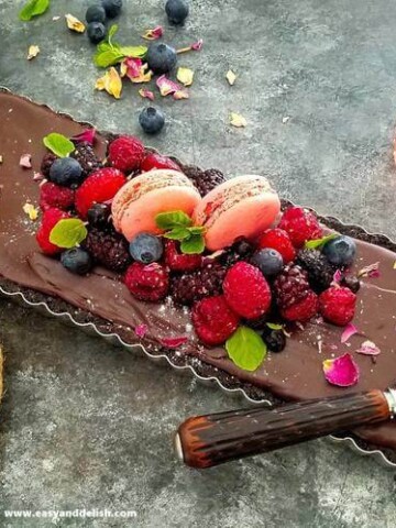 decorated chocolate tart