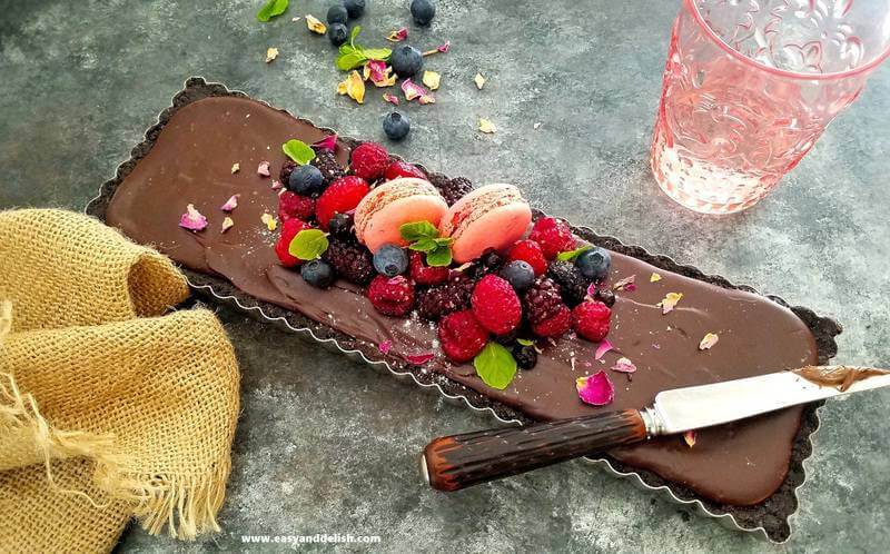 decorated chocolate tart