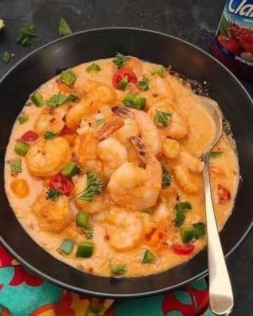 A bowl of shrimp stew