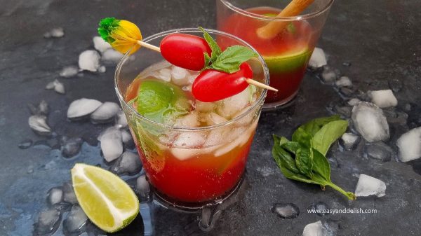Tomato Basil Caipirinha Cocktail — featured Tomato-basil-caipirinha-cocktail, Caipirinha-de-tomate-e-manjericao