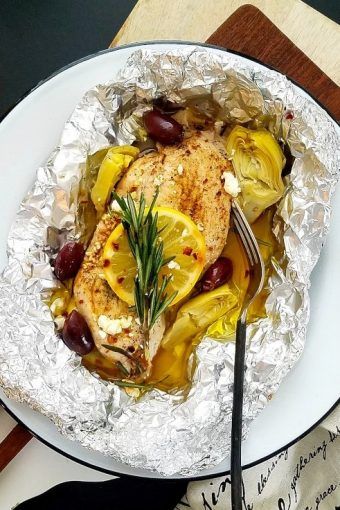 Mediterranean-chicken-foil-packets, Keto-chicken-foil-packets