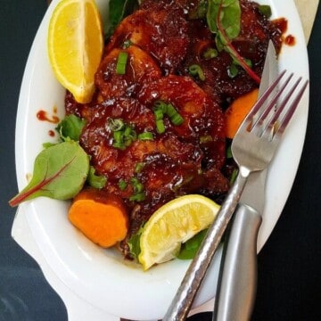 A plate of food with a fork