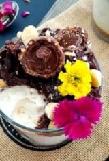 No-Bake-Ferrero-Rocher-Coconut-Cheesecake-Jars, No-Bake-Coconut-Cheesecake-with-Hazelnut-Nutella-Ganache-in-a-Jar, Ferrero-Rocher-Coconut-Cheesecake-Jars