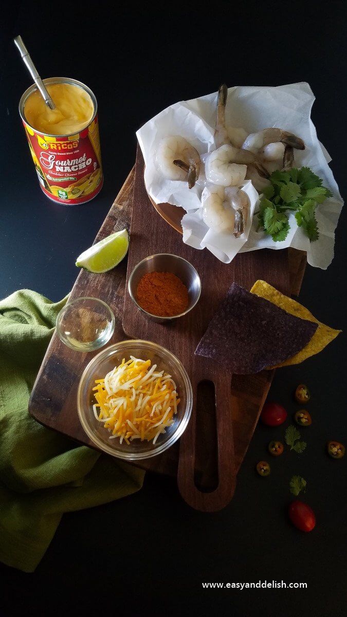 ingredients for shrimp nachos