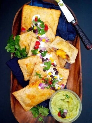 A plate of food on a table