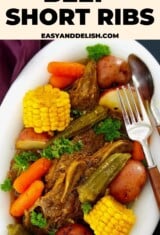 close up of Brazilian rib pot roast in a platter