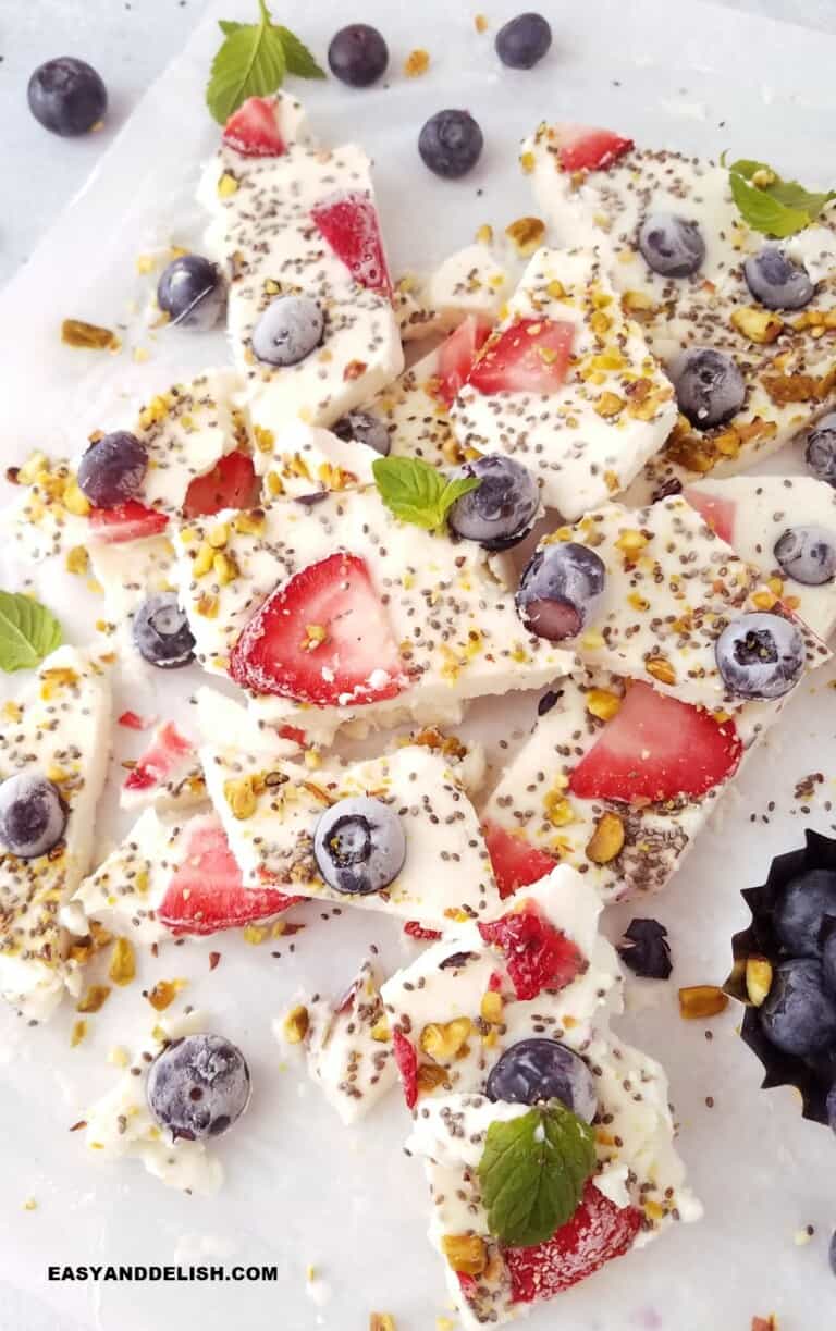 Frozen Yogurt Bark Easy and Delish