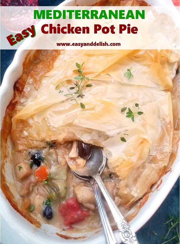 Close up image for Mediterranean chicken pot pie