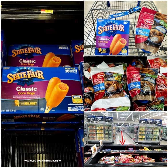 Four combined images showing where to finds products at Walmart 