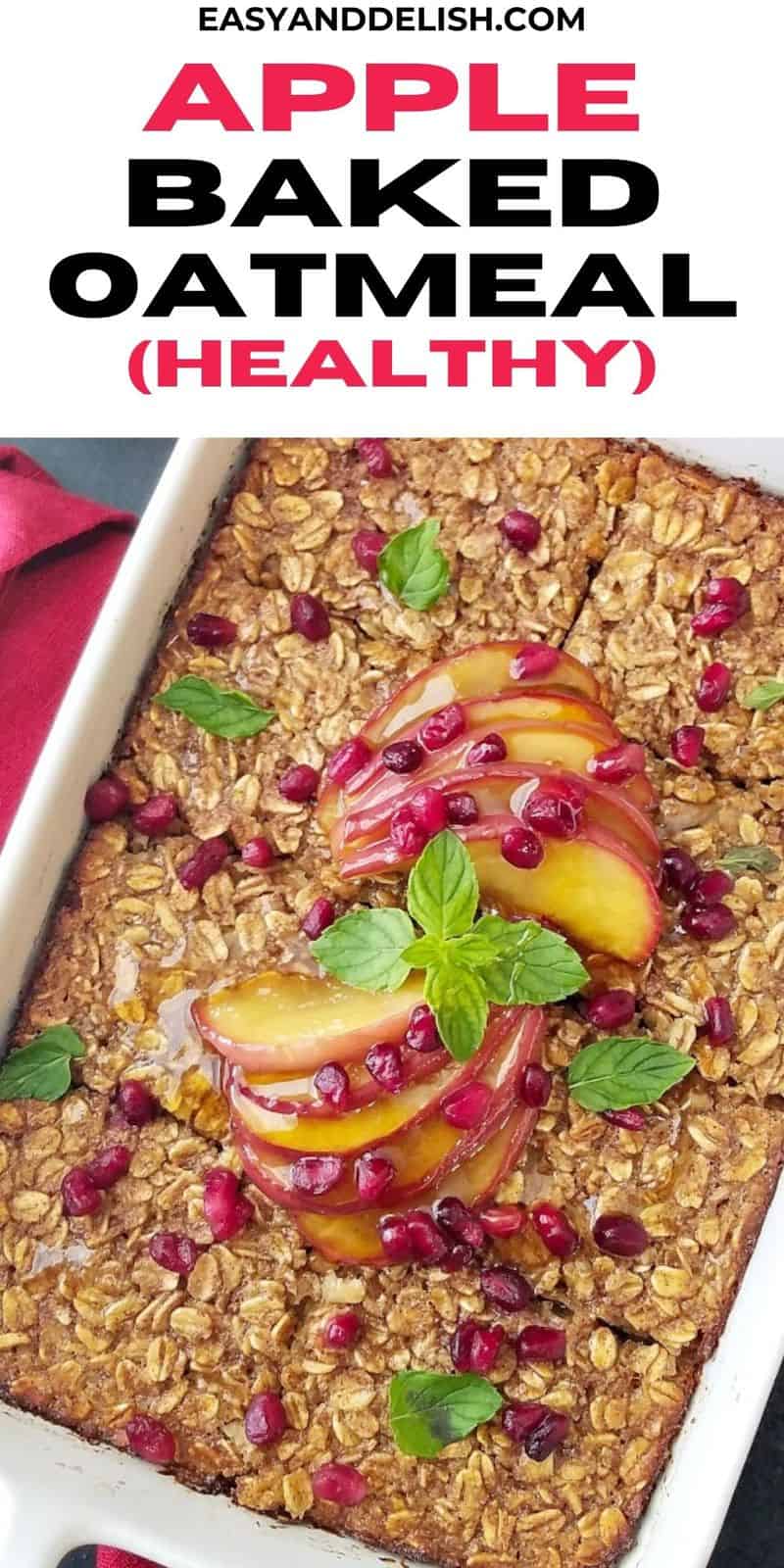 close up of apple baked oatmeal