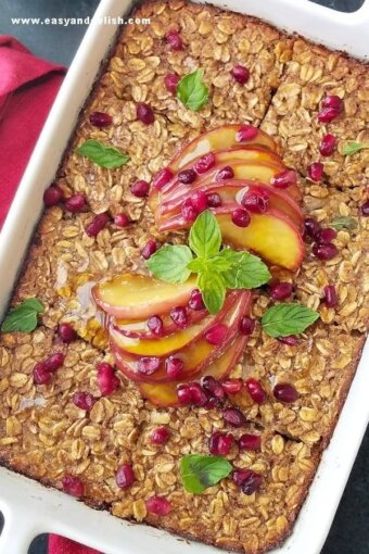 close up of apple baked oatmeal