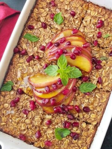 close up of apple baked oatmeal