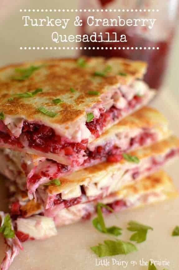 Turkey and cranberry quesadilla from November Monthly Meal Plan