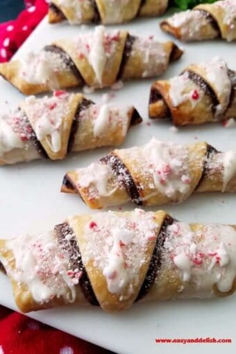 close up of Nutella roll-ups