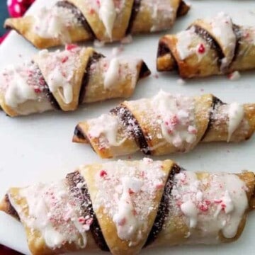 close up of Nutella roll-ups