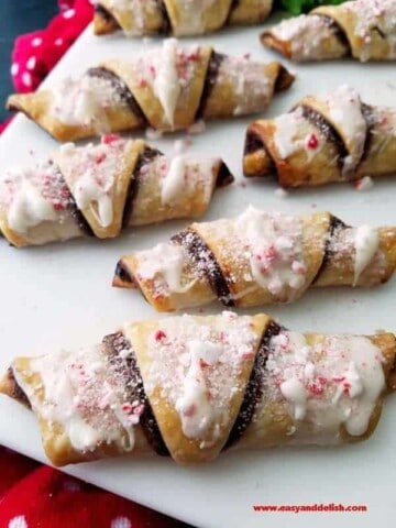 close up of Nutella roll-ups